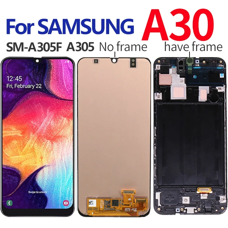 

Оригинальный Amoled/Oled/incell для Samsung A30 ЖК-дисплей SM-A305F A305F, ЖК-дисплей, сенсорный экран, дигитайзер, для сборки