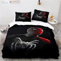 home textile black spider man bed comforter cover set children cartoon 3d bedding sets duvet cover pillowcase single double size