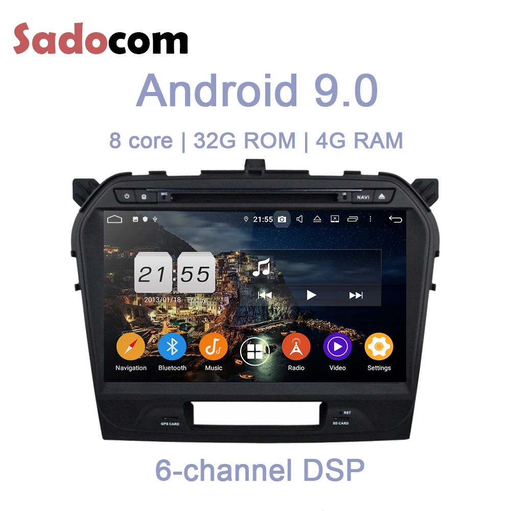 Автомобильный DVD плеер 10 1 дюймов DSP Android 9 0 8 ядер 32 ГБ + 4 Гб ОЗУ GPS Glonass RDS радио Wi Fi