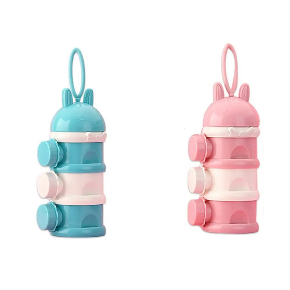 

Layered Milk Powder Box Baby Supplement Cartoon Three Grid Snack Storage Box Out Portable Milk Powder Box