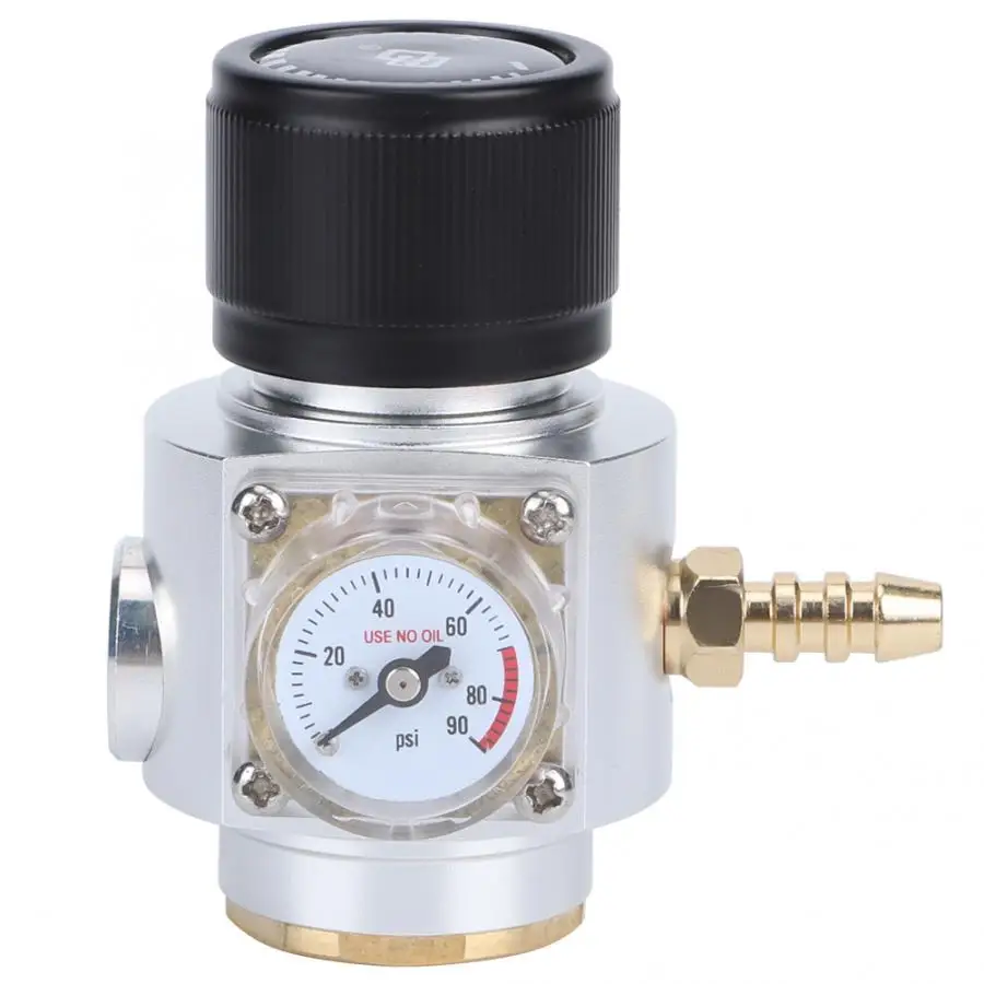 CO2 мини газовый регулятор 0 90PSI Давление датчик с 5/16in ленты для газопроводов из