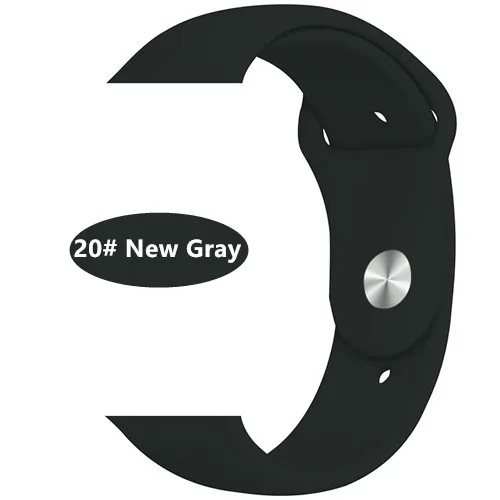 new gray 20 Новые спортивные силиконовые часы для apple watch band 4 44 мм 40 мм(iwatch 5) apple watch 3 2 1 42 мм 38 мм аксессуары для наручных браслетов - Цвет ремешка: new gray 20