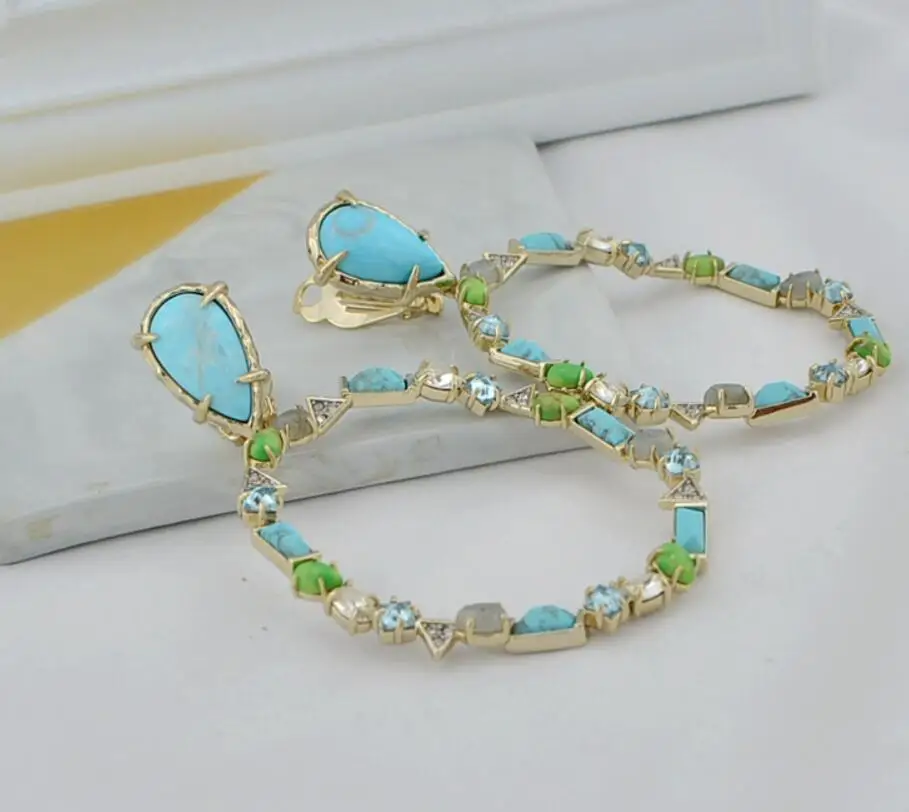 Новые модные серьги-клипсы CSxjd с натуральным камнем роскошные индивидуальные