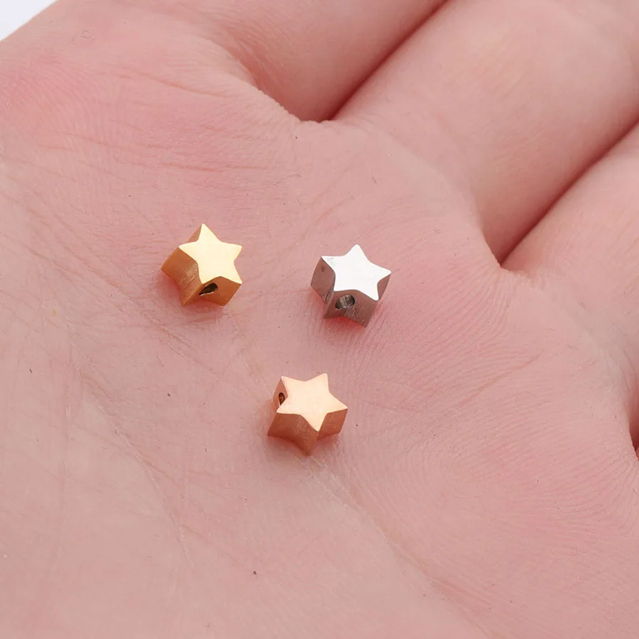 5 мм маленькие звездочки бриллиантовые серьги из нержавеющей стали соединители - Фото №1