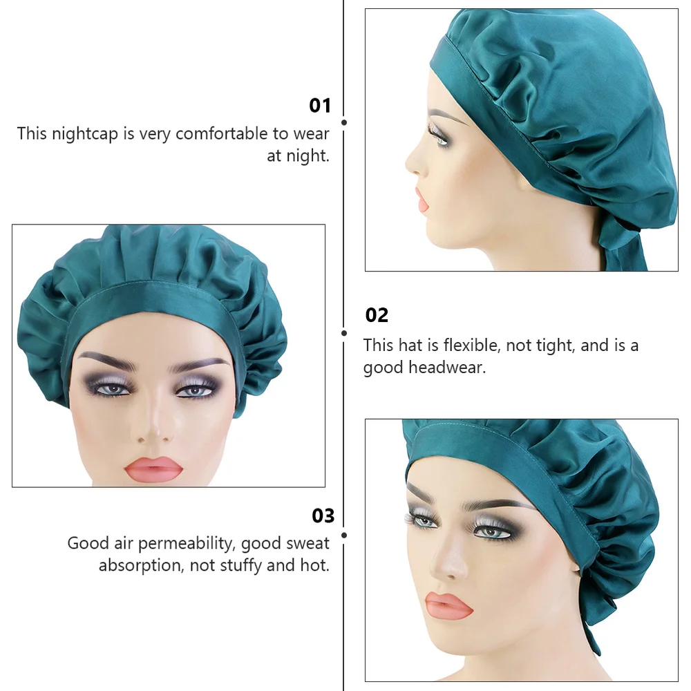 

2Pcs Household Adult Sleep Night Cap Sleeping Hat Hair Care Cap Maternal Cap