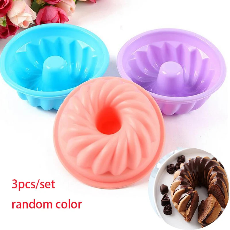 3 Pcs DIY Silicone Cakes Summer Ice Cream Chocolate Baking 3D Moulds Garden Cup Pudding Jelly Handmade Soap Molds Home Tools|diy silicone|cake baking