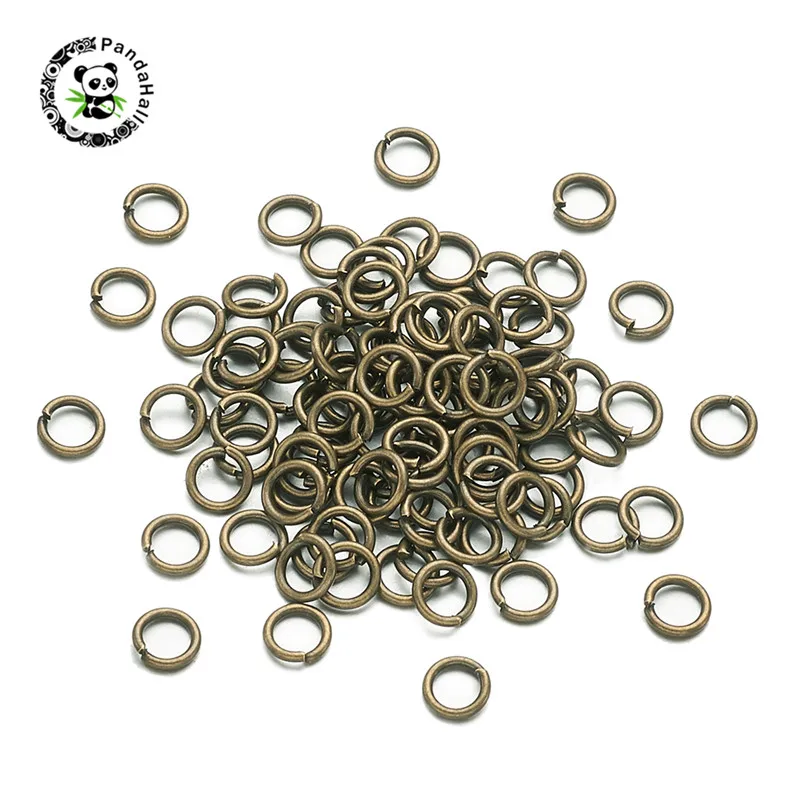 Pandahall 50g Brass Jump Rings Close but Unsoldered Split Rings for Jewelry Findings DIY Necklace Bracelet Antique Bronze 6x1mm