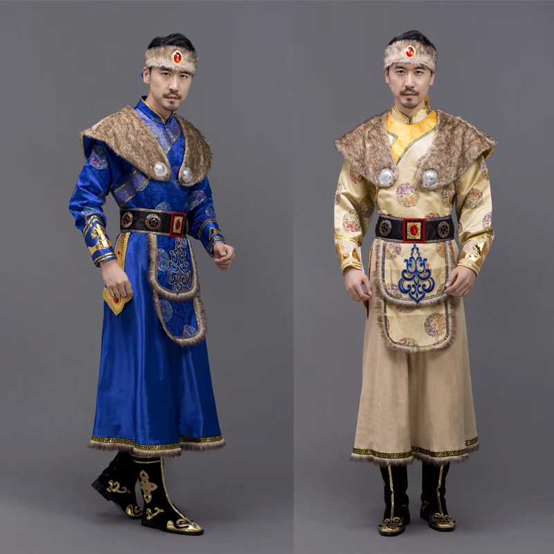 

Asia Costume Mongolian Folk Dance Clothing cosplay show Stage Dance Wear Performance National grassland male sets