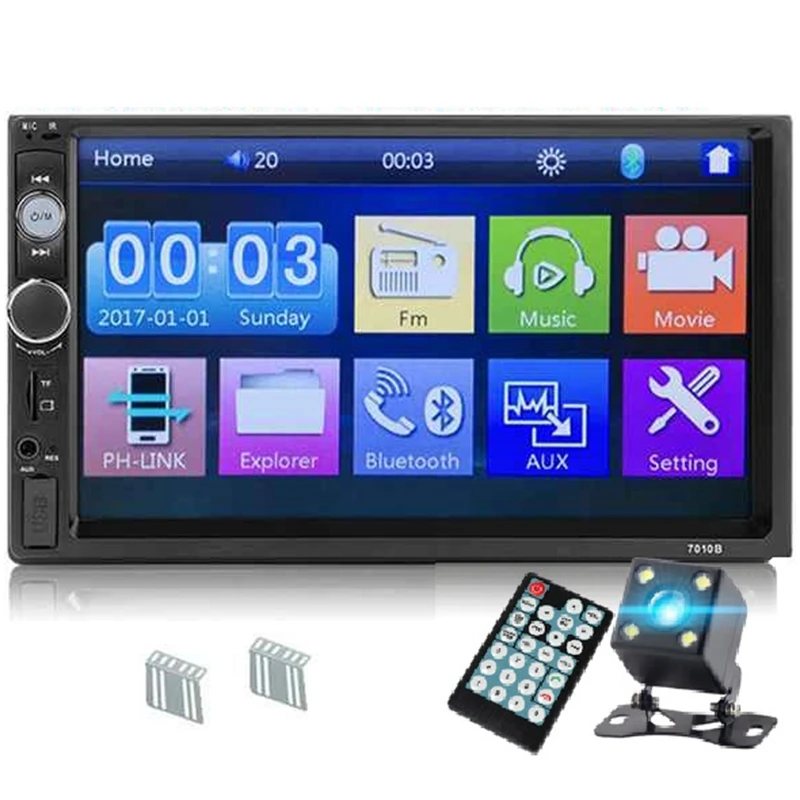 Акция-7010B 2 Din автомагнитола 7 дюймов плеер Mp5 контактный экран Bluetooth