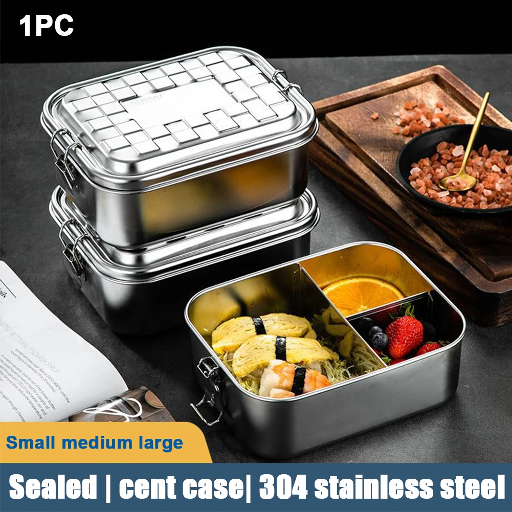 Bento Box Picnic Stainless Steel Sealed Leakproof Easy Clean Double Buckle Portable Lunch Container Home Kitchen For Kids Adults | Дом и сад