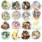 Аниме игра Genshin Impact Hu Tao Ganyu Morax Zhongli Venti Косплей брошь, значок на булавке металлический реквизит декоративный подарок Рождество