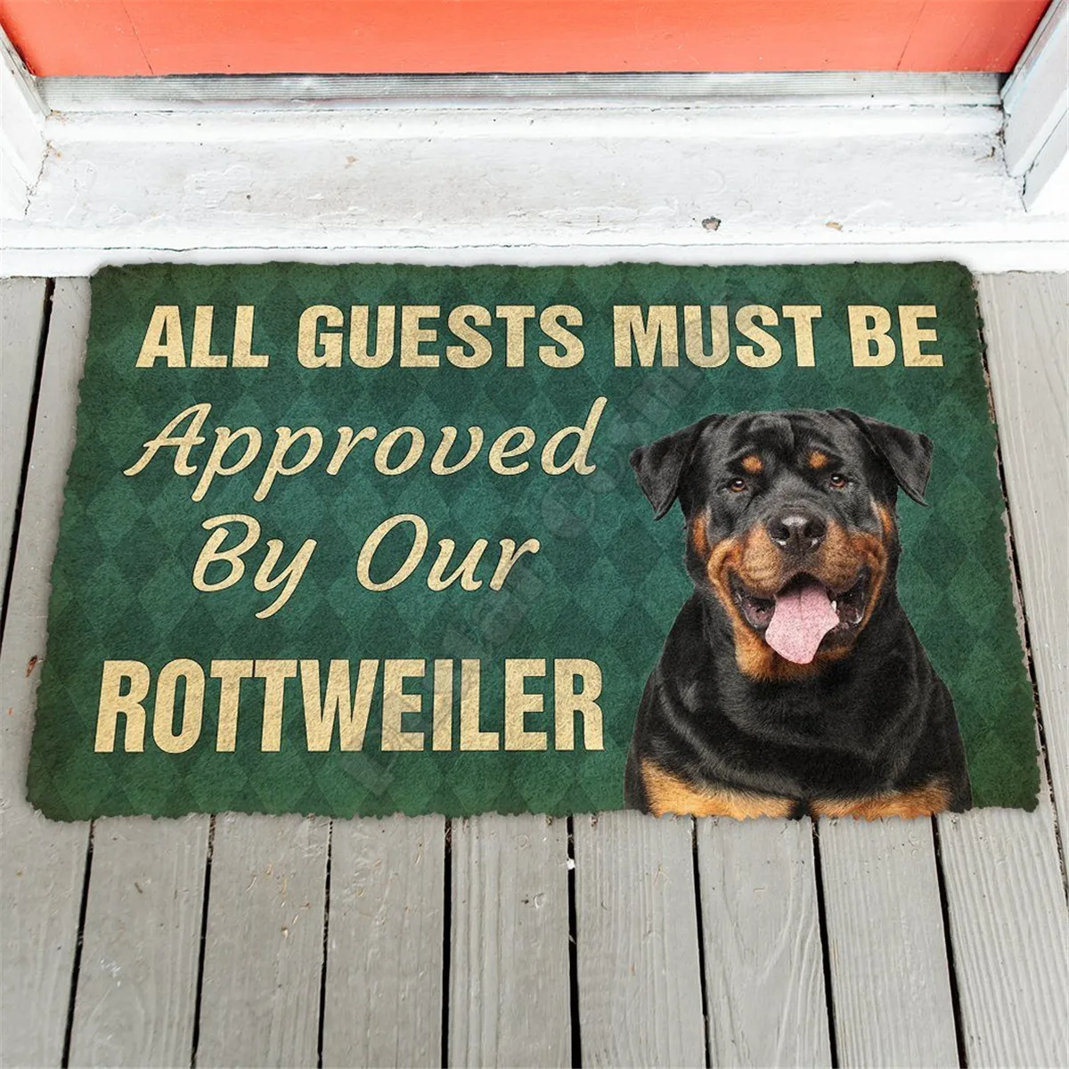

3D Printed Must Be Approved By Our Rottweiler Doormat Non Slip Door Floor Mats Decor Porch Doormat 02