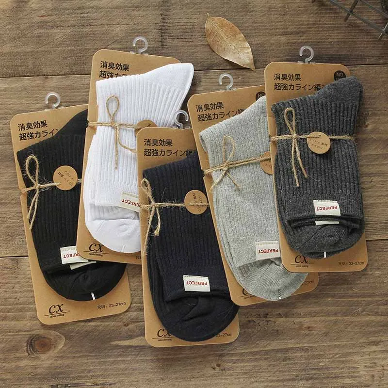 2019 осенне зимние повседневные мужские носки средней длины носок однотонного