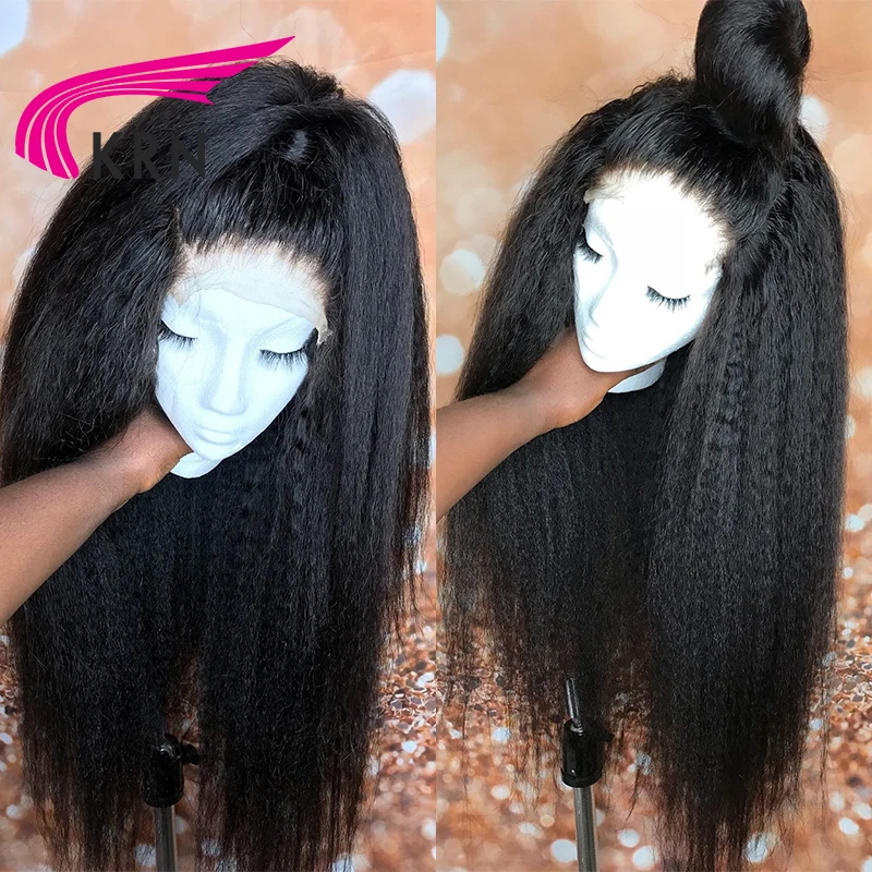 Кудрявые прямые Синтетические волосы на кружеве человеческих волос парики из