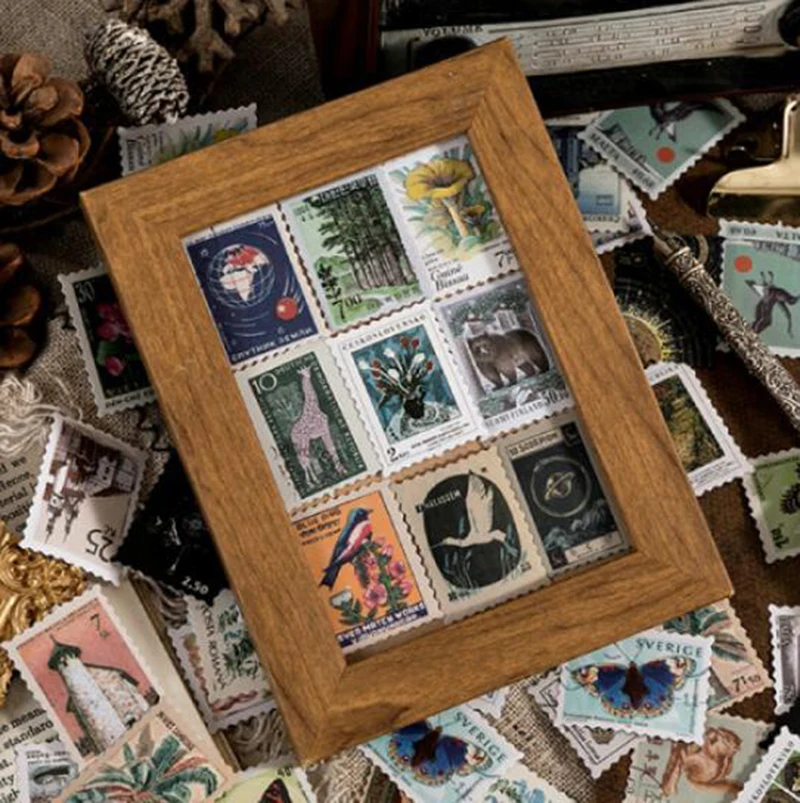 46 шт./компл. почтовые штампы наклейки в стиле ретро несколько стилей сделай сам