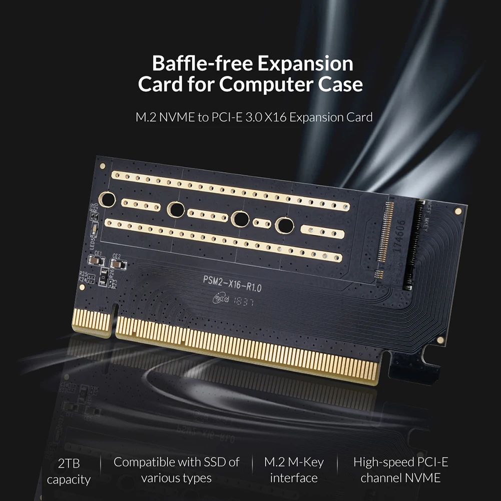 плата расширения m 2 ngff m key nvme ssd к pci e 30 gen3 x16 а
