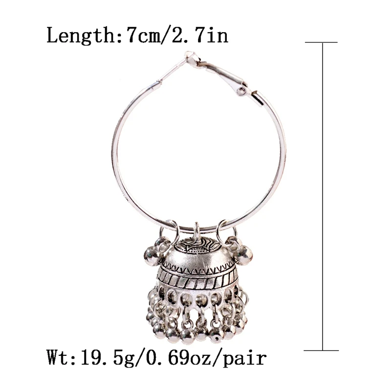 OIQUEI 2019 New Indian Jhumka Bohemian Ethnic Round Big Bells Drop Dangle Earrings For Women Gypsy Jewelry Ornaments Accessories | Украшения
