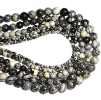 black spot loose beads natural gemstone smooth round for jewelry making