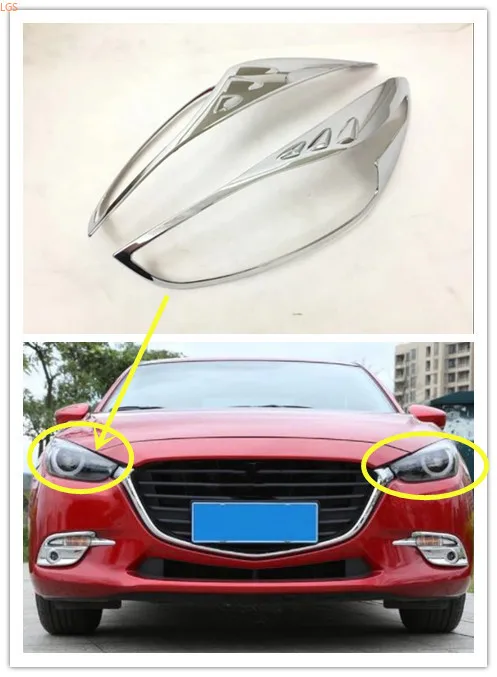 

For Mazda 3 AXELA 2017-2019 ABS Chrome before headlight rear tail light decorative frame anti-scratch protection car styling