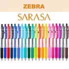 Гелевая ручка Zebra SARASA, 12 шт., цветная гелевая ручка, диаметром 5 мм, 20 цветов на выбор, водонепроницаемая светильник Кая, цветная, яркая, гладкая для письма