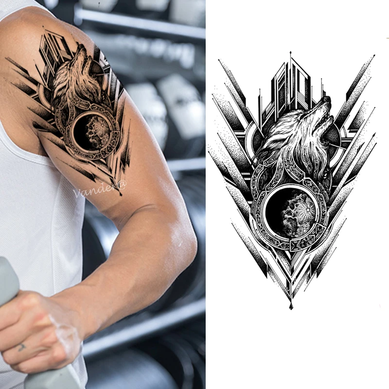 36 лист с изображением тигра волка Круто боди арта пикантные череп