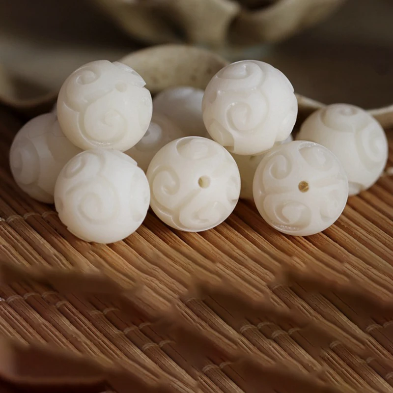 10 шт./лот бусины резные белые нефритовые Будды благоприятные облака DIY аксессуары