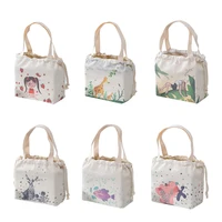 lunch bag lunch box thermal insulated canvas tote pouch kids school bento portable dinner container picnic food storage bags
