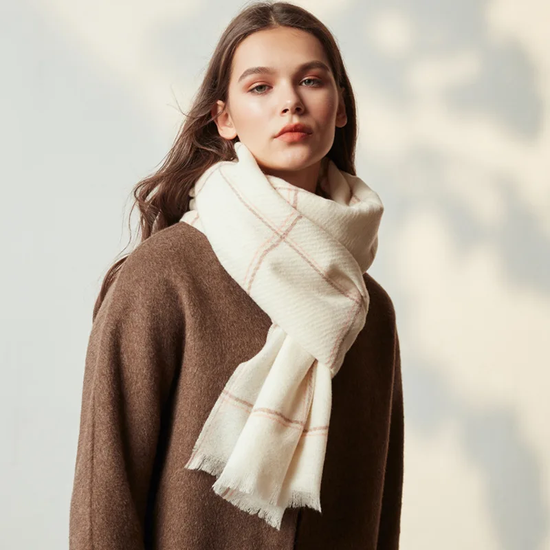 Cashmere scarf Women Plaid Scarf female winter cashmere shawl dual-use long thick warm | Wraps