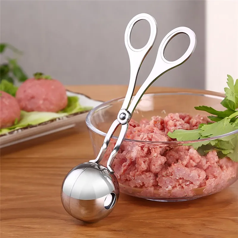 

Stainless Steel Tongs Meat Baller Pelletizer 304 stainless steel Ice Cream Ball Potato Food Clip Practical Kitchen Gadget