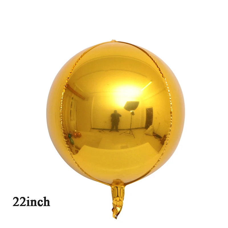 Gold Sphere 24 дюйма 3D Алмазный Куб фольгированные шары День рождения вечерние Слюнявчики гелиевая фольга квадратные воздушные шары Свадебный декор вечерние принадлежности - Цвет: Gold Sphere