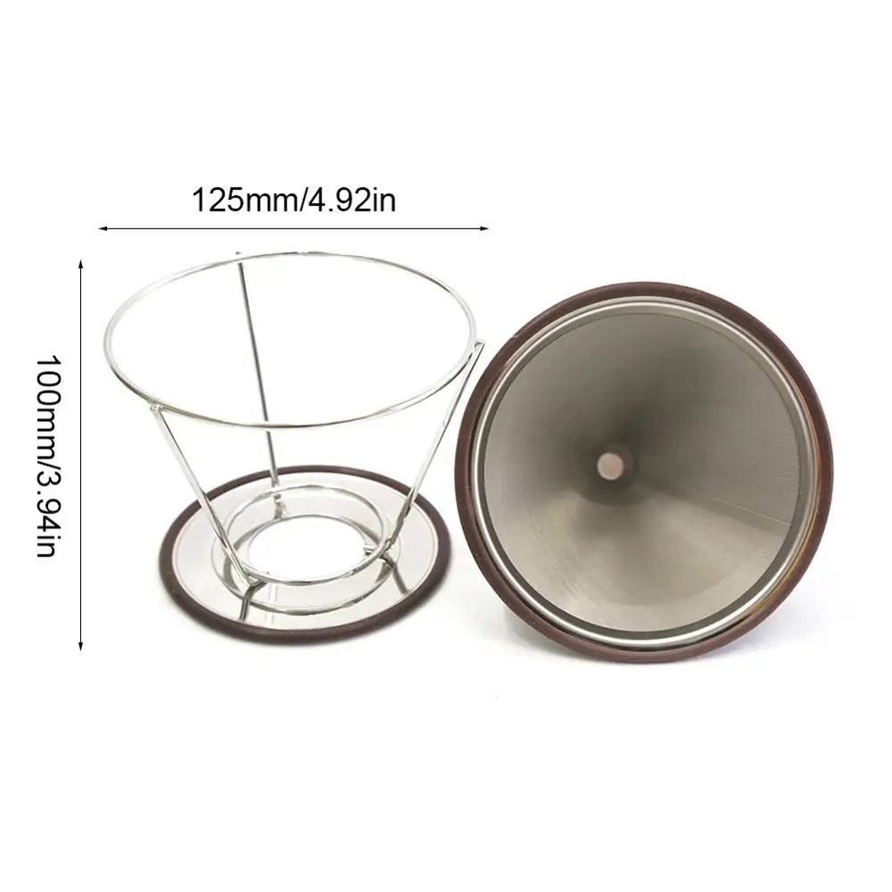 

Coffee Filter Stainless Steel Funnel Coffee Filter Holder Dripping Style Coffee Filter Screen