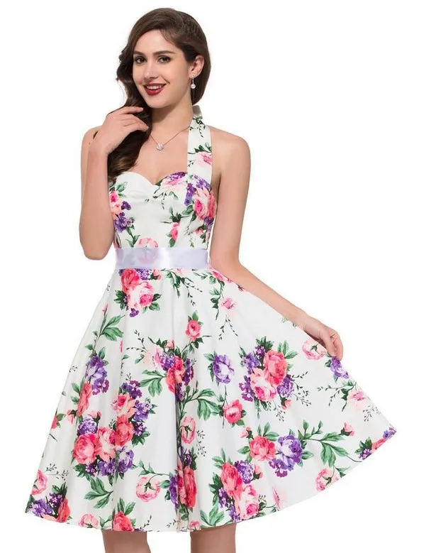 B07 Женское черно-белое платье в горошек большие качели Vestidos ретро халат повседневное выпускное вечернее платье рокабилли 50s 60s Pinup винтажные платья - Цвет: B07