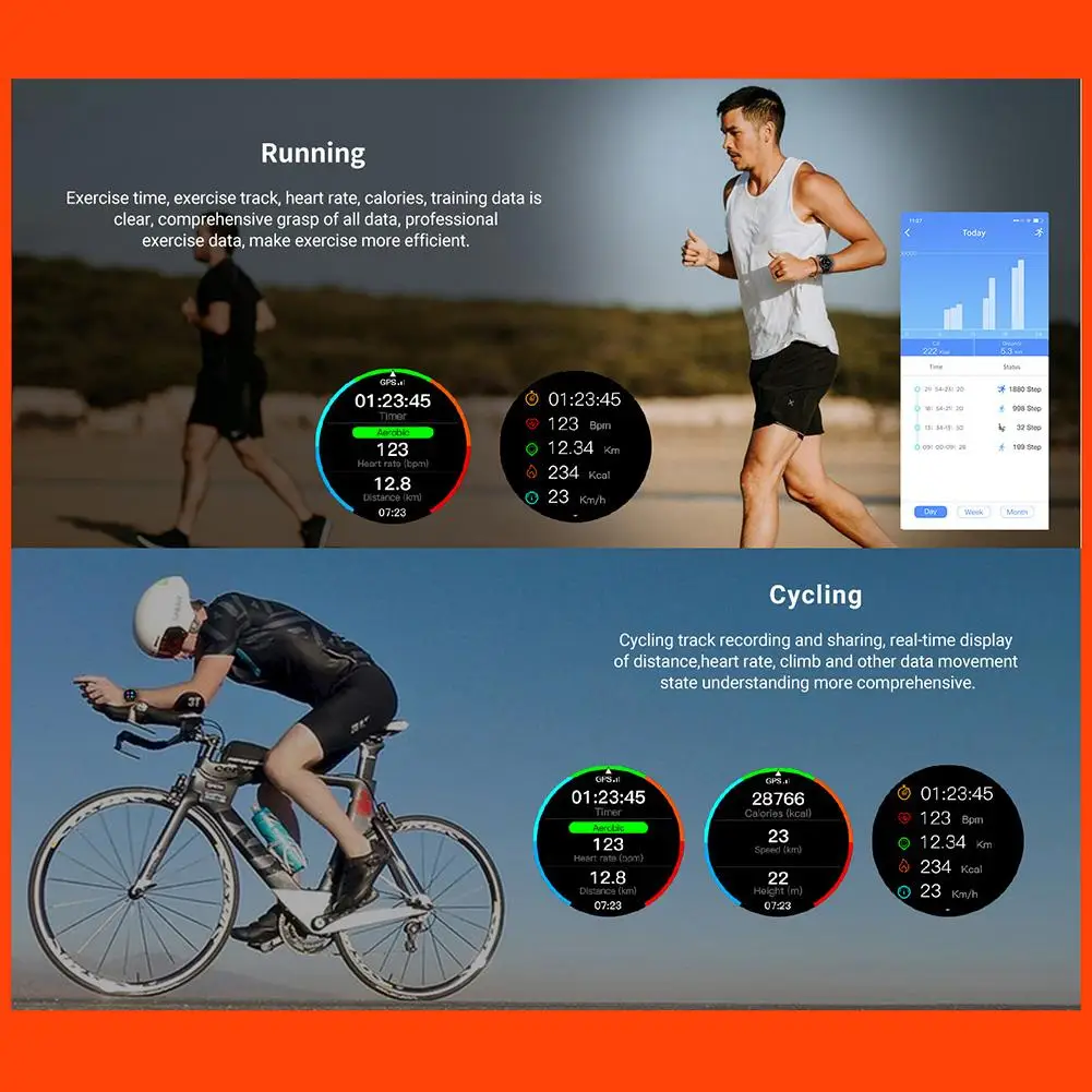 

HD Full Touch IP67 Waterproof Smart Watch Men Women Heart Rate Blood Pressure Monitoring Smartwatch GPS Sports Smart Watches