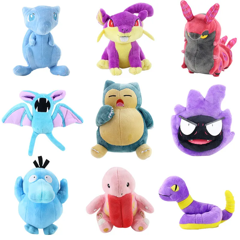 12-20 см мультфильм аниме погремута Lickitung Gastly Snorlax Ekans Scolipede Psyduck Mew Zubat плюшевые игрушки животные мягкие куклы Подарки