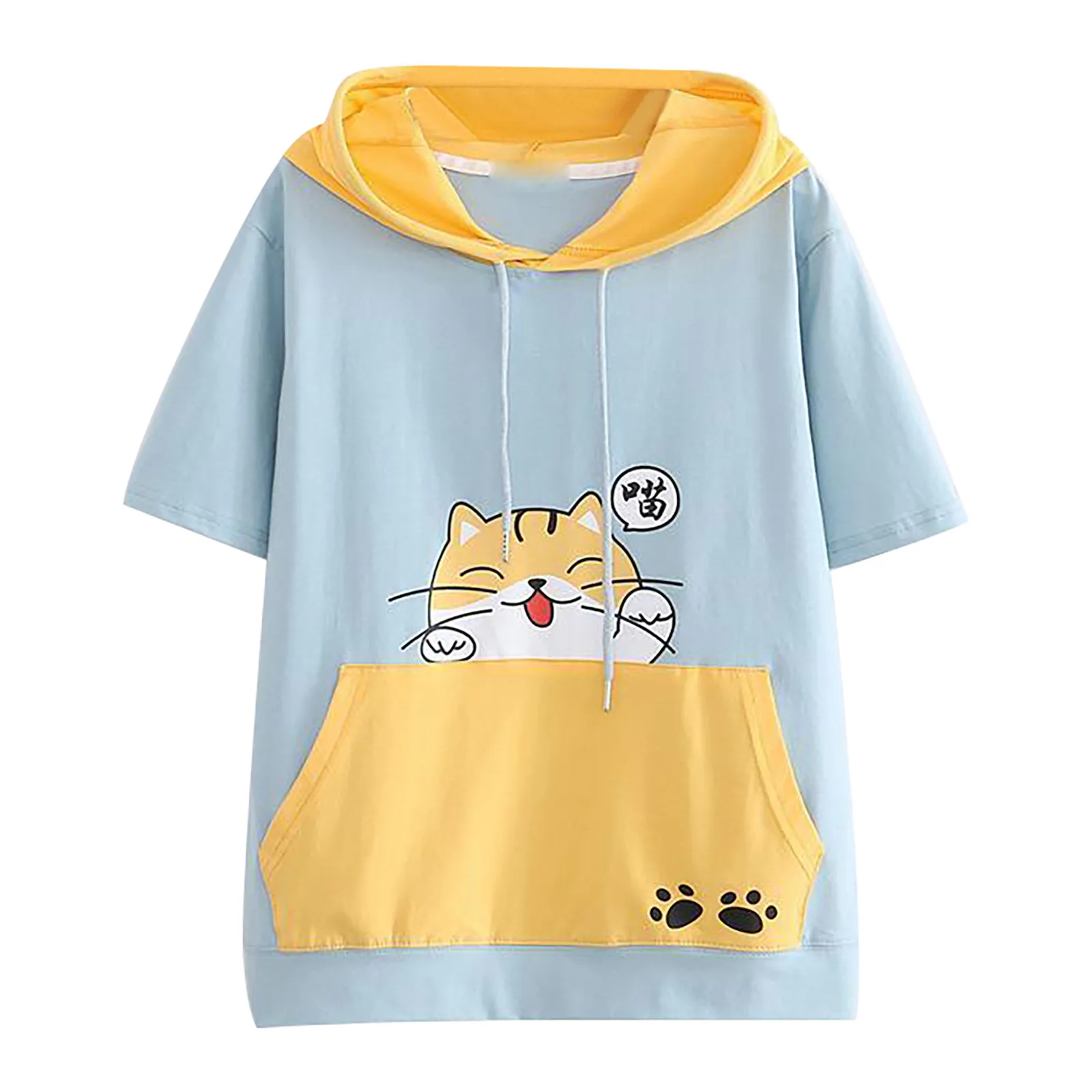 

2021 New Fashion Tide Sweet Cute Cat Printing Hoodie Ladies Hoodies Sweatshirt Women Pullovers Clothes Cotton Harajuku Tops