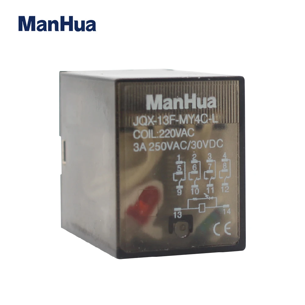 Manhua 10A 250VAC/30VDC светодиодный JQX 13F MY4C L реле общего назначения|Реле| |