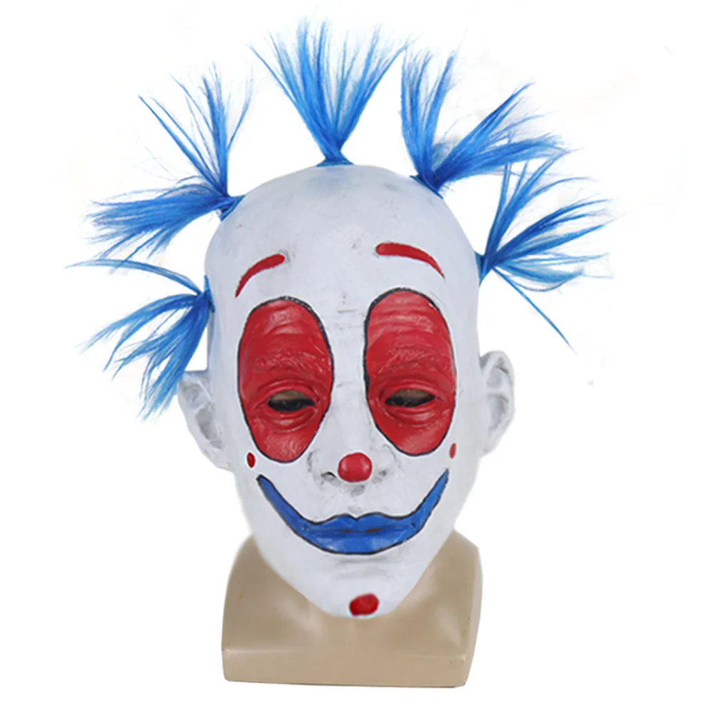 Забавная маска клоуна на Хэллоуин для маскарада вечевечерние красный глаз синий
