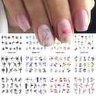 Harunouta 12 шт. простая зеленая тема водная Наклейка цветок лист Дерево Лето DIY слайдер для маникюра Нейл-арт водяные знаки