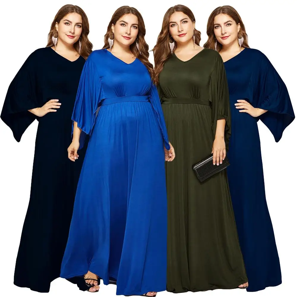 Мусульманское вечернее платье с рукавом летучая мышь женское длинное макси на