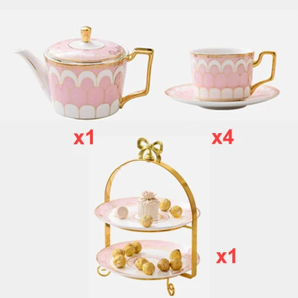 6 piece set Высококачественная Изысканная кофейная чашка из костяного фарфора, европейская винтажная чайная чашка, чайный чайник, чайный чайник и чайная чашка и блюдце, набор - Цвет: 6 piece set