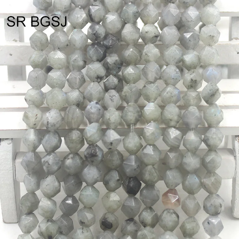 Бесплатная доставка 8 мм граненые круглые полигональные лабрадоритовые