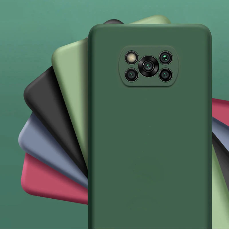 official liquid silicone phone case for xiaomi poco m3 x3 pro ncf f3 11 full protector case for xiaomi redmi note 9 10 pro cover free global shipping