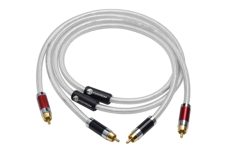 Hifi медный и Серебряный RCA кабель Hi end 2RCA мужской аудио кабель|Кабели VGA| |