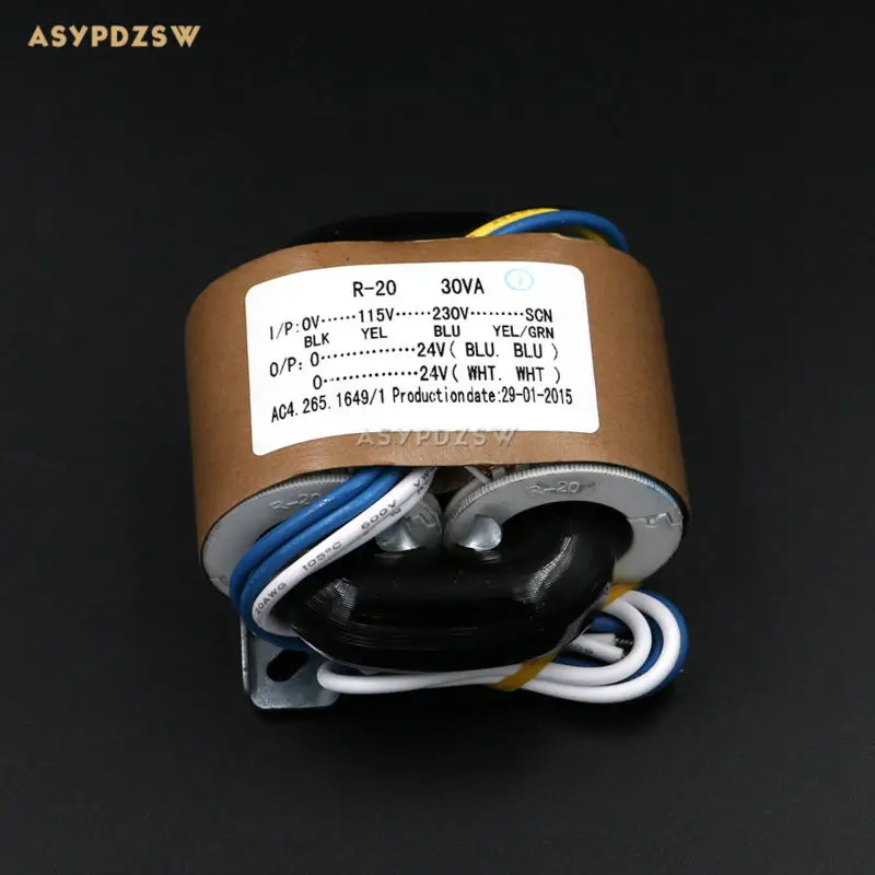 

115V / 230V 30VA Dual 24V R type transformer With shielded wire output 30W (24V+24V)