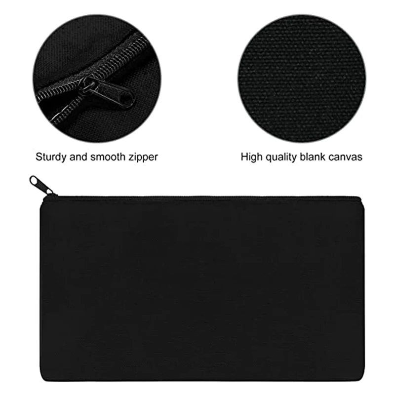 

14Pack Canvas Zipper Bags, Multi-Purpose Blank DIY Craft Pouches for Makeup, Travel, Party Gift, Organize Storage