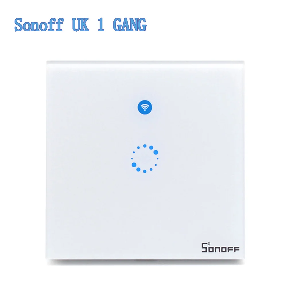 Интеллектуальный выключатель света Sonoff T1 EU/UK/US Smart Wi-Fi настенный сенсорный светильник сенсорный выключатель 1/2/3 Gang Touch/Wifi/RF/приложение пульт Умный домашний контроллер работы с Alexa - Цвет: UK 1 GANG RF433