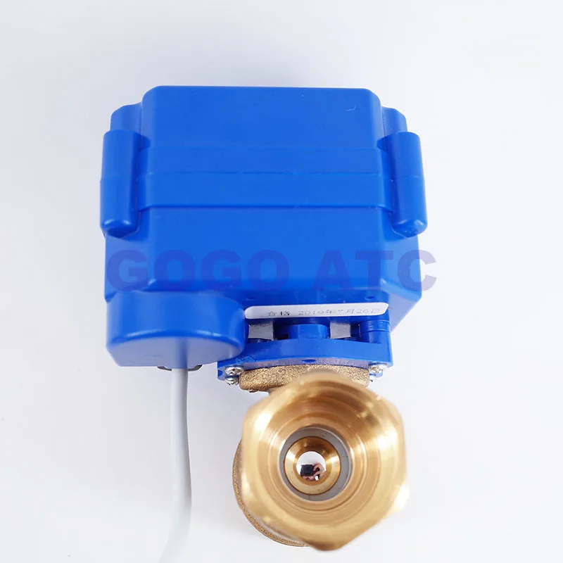 1 дюйм BSP DN25 DC9 24V латунный моторизованный шаровой клапан 2 ходовой Электрический