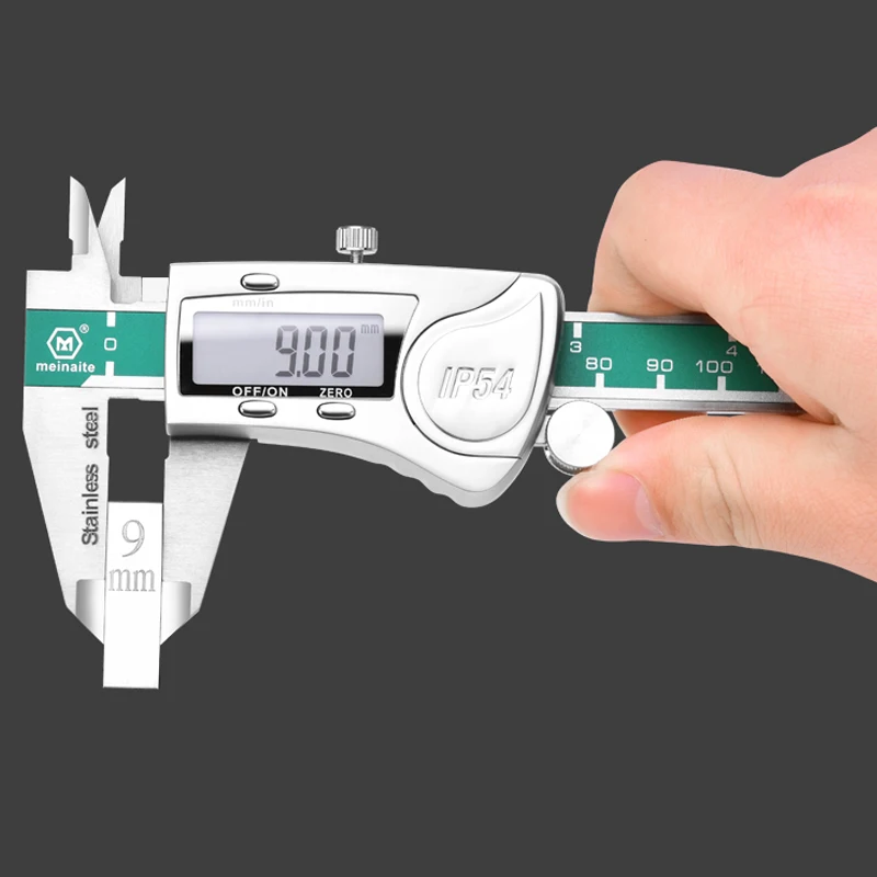 Цифровой штангенциркуль из нержавеющей стали 150 мм водонепроницаемый с нониусом