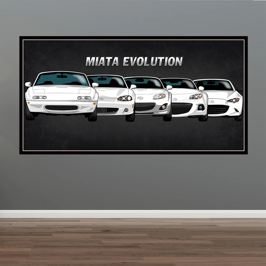 Настенная живопись в стиле ретро с принтом эволюции автомобиля огромный плакат и