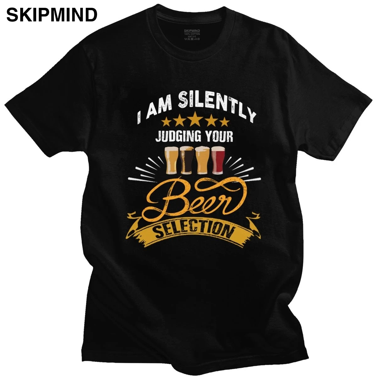 Модная мужская футболка с надписью I Am Silently Your Craft Beer Select хлопковая короткими